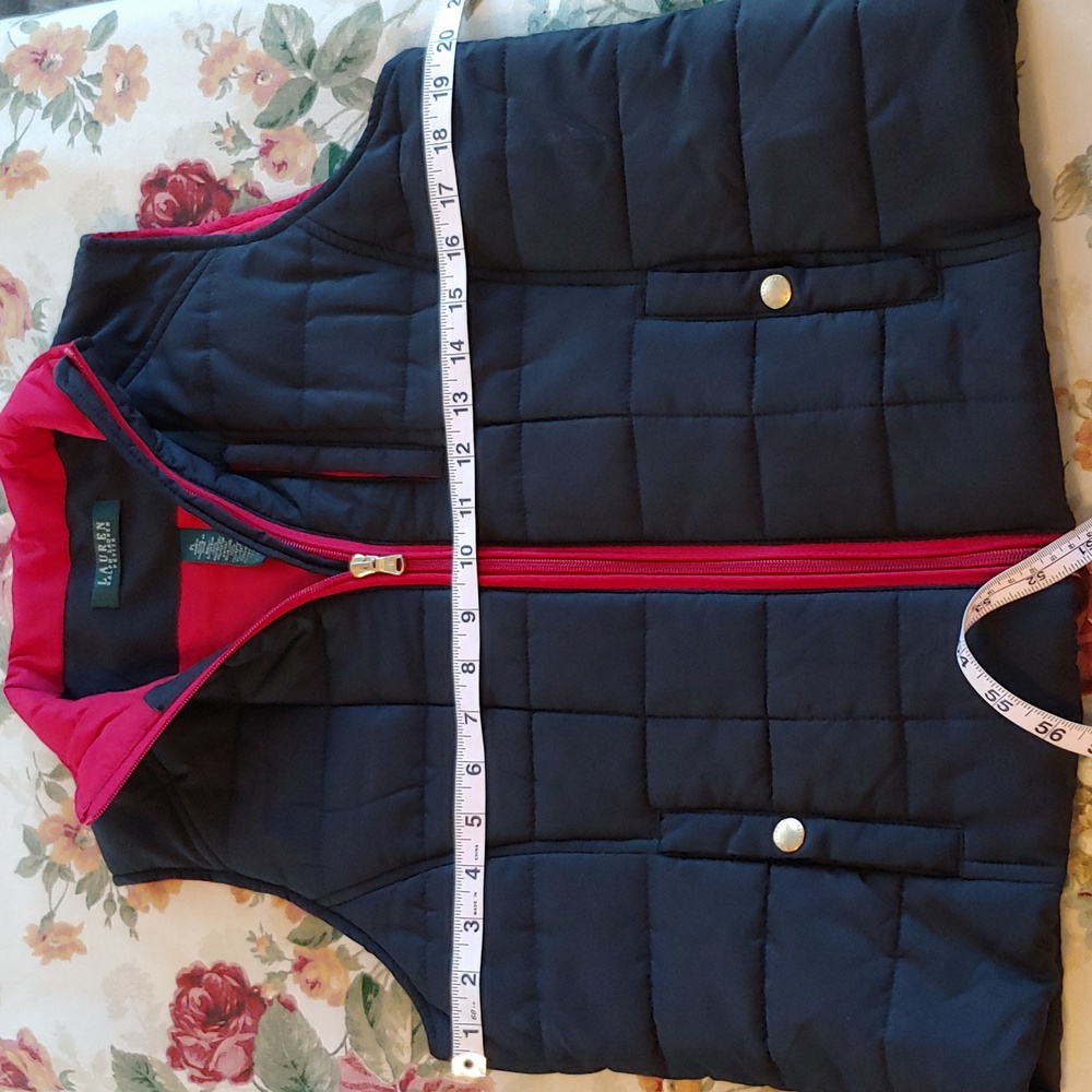 Lauren Ralph Lauren Red and Black Quilted Puffer Vest Women's Petite Large - Picture 10 of 15